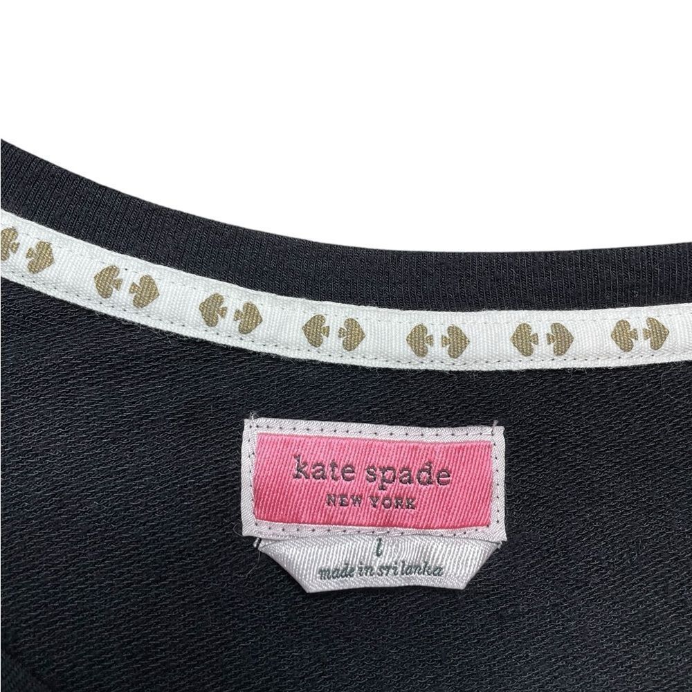Kate Spade Black Ruffle Hem Tee Size Large - Picture 7 of 7
